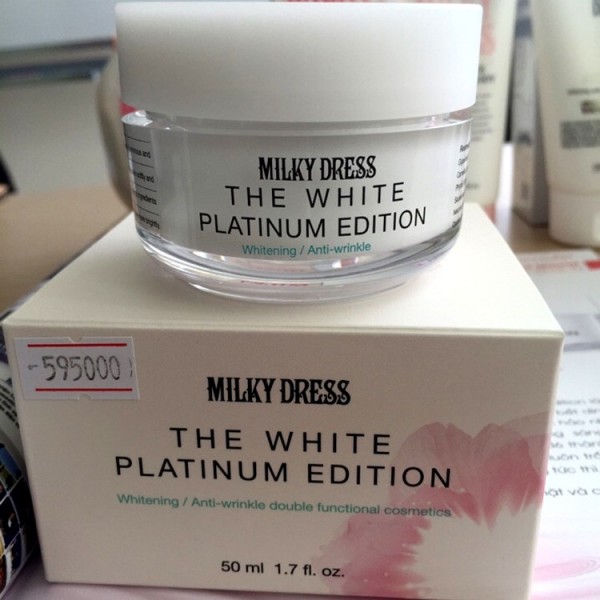 Kem làm trắng da chuyên sâu Milky Dress The White Platinum Edition (50ml)